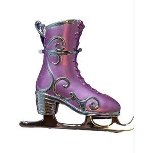 Unbranded Pink Hard Plastic 4" Tall Ice Skate Ornament